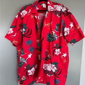 Floral Red Men's Casual Shirt